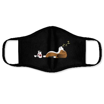 Discover Basset Hound Sake Drunk Face Masks