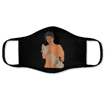 Discover Young boy with skateboard Face Masks