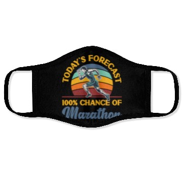 Discover Running Runner Half Marathon Retro Face Masks