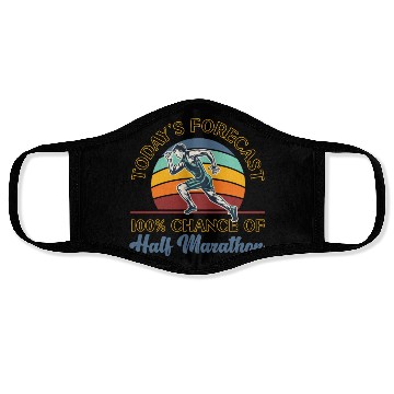 Discover Running Runner Half Marathon Retro Face Masks