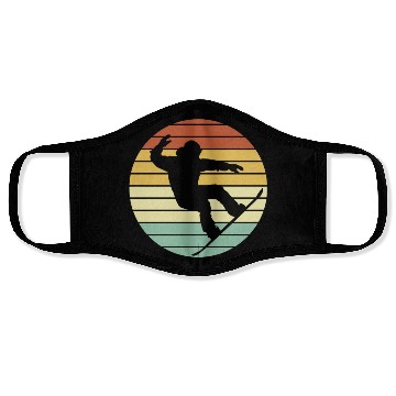 Discover Winter Sport Snowboarder Retro Snowboarding Face Masks