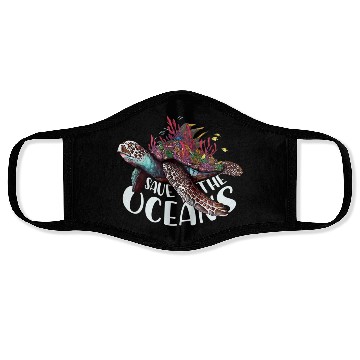 Discover Save The Ocean Sea Turtle Reefs Cartoon Face Masks