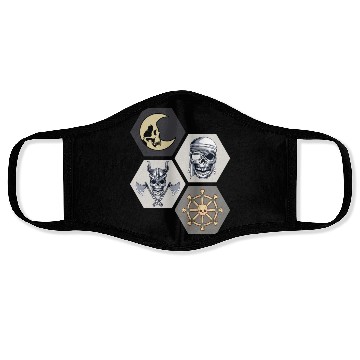 Discover Scary Cool Pirate Skull Halloween Lovers Face Masks