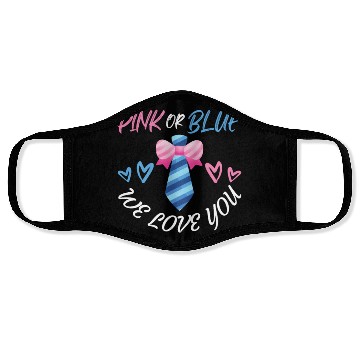 Discover Pink or Blue We Love You Bow Necktie Face Masks