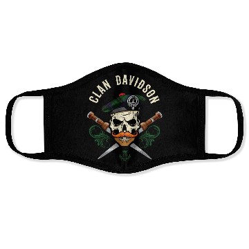 Discover Clan Davidson Scottish Skull Crest Badge Dirk Face Masks