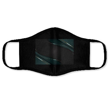 Discover Luxury Elegant Metallic Green Black Wave Face Masks