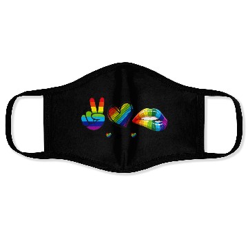 Discover Peace Love Equality - Rainbow LGBT Tolerance Face Masks