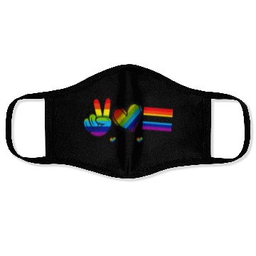 Discover Peace Love Equality - Rainbow LGBT Tolerance Face Masks