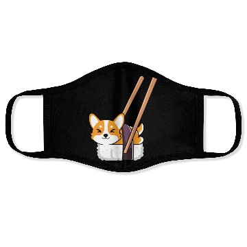 Discover Kawaii Sushi Corgi Roll Lover Face Masks