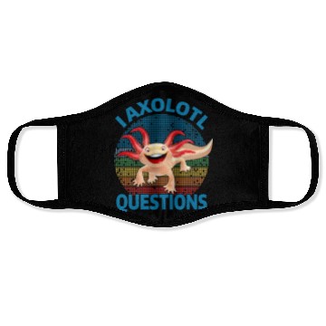 Discover I Axolotl Questions Cute Retro Vintage Axolotl Face Masks