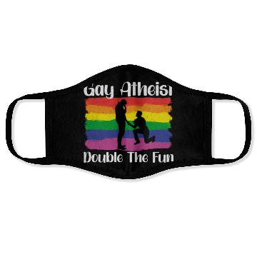 Discover Gay LGBTQ Atheist Atheism Anti Religion Securalism Face Masks