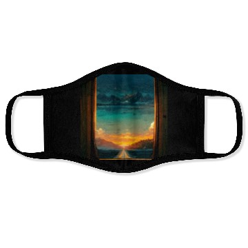 Discover Paradise island painting Face Masks