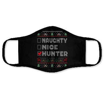 Discover Naughty Nice Hunter, Matching Christmas Group Face Masks