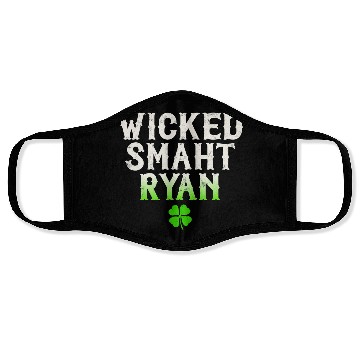 Discover Wicked Smaht Ryan Clan Boston Irish Slang Face Masks