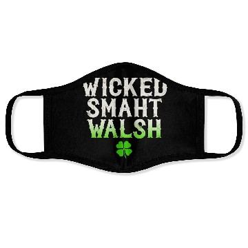 Discover Wicked Smaht Walsh Clan Boston Irish Slang Face Masks