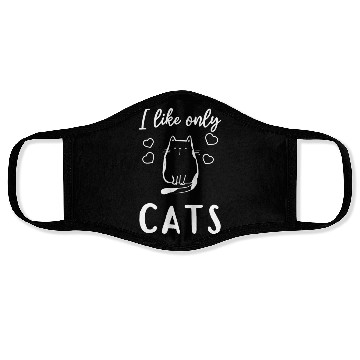 Discover Cat Lover - I Like Only Cats - Cat Owner Cute Cat Face Masks
