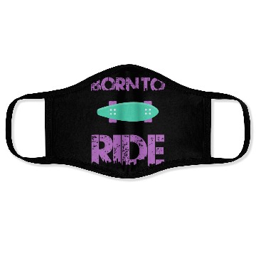 Discover born to ride skateboard skate rider Face Masks