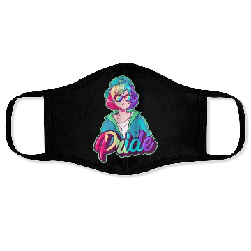 Discover Gay Pride Anime Girl Hip Hop Rainbow Gay Flag LGBT Face Masks
