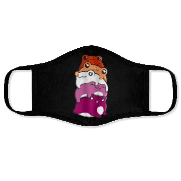 Discover Lesbian Gay Pride Frog Pile Lesbian Gay Gay Flag Face Masks