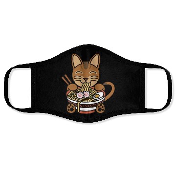 Discover Abyssinian Cat Ramen Noodles Face Masks