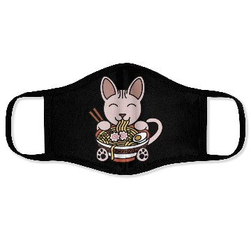 Discover Sphynx Cat Ramen Noodles Face Masks