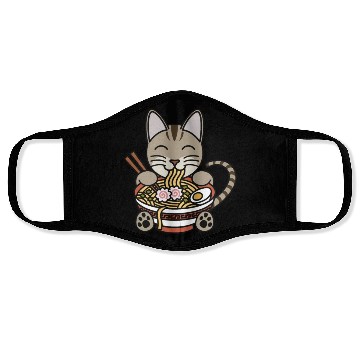 Discover Devon Rex Cat Ramen Noodles Face Masks