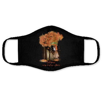 Discover Autumn every leaf is a flower Face Masks