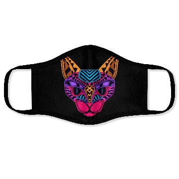 Discover Black Neon Cat Face Masks