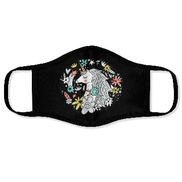 Discover Unicorn and flowers Face Masks