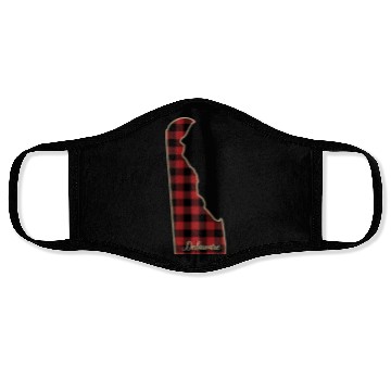 Discover Delaware Buffalo Plaid Silhouette Home State Pride Face Masks