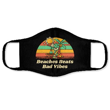 Discover Beaches Beats Bad Vibes Summer Positivity Tropical Face Masks