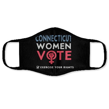 Discover Connecticut Women Vote Voter 2022 Election Face Masks