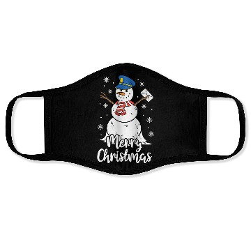 Discover Christmas Funny Postman Mailman Snowman Xmas Gift Face Masks