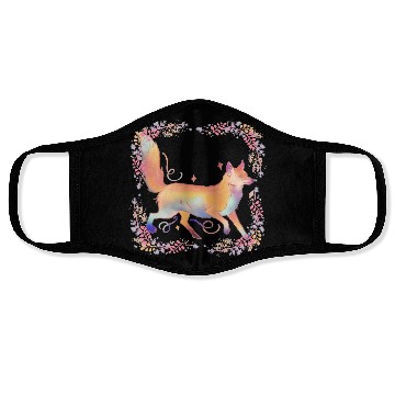 Discover FOX IN FLOWERS Face Masks