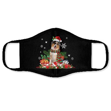 Discover Christmas Australian Shepherd, Aussie dog Face Masks