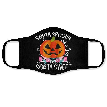 Discover Sorta Sweet Sorta Spooky Halloween pumpkin womens Face Masks