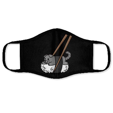 Discover Scottish Fold Cat Nigiri Sushi Face Masks