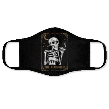 Discover Tarot Card Occult Club Gothic Vice Drinker Alcohol Face Masks