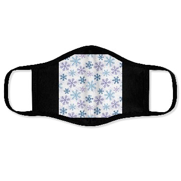 Discover Modern Snowflakes Pattern White Face Masks