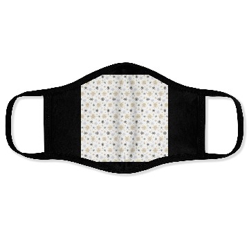 Discover Modern Snowflakes Pattern White Gold Face Masks