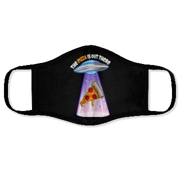 Discover Funny Pizza UFO Alien Abduction Face Masks