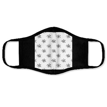 Discover Abstract Snowflakes Pattern White Black Face Masks