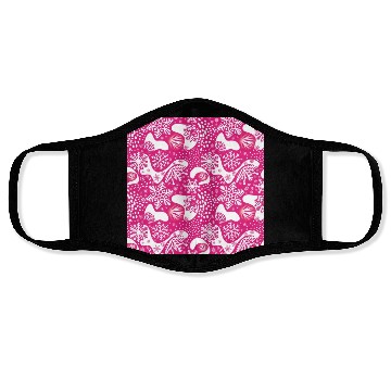Discover Abstract Pink Winter Pattern Face Masks