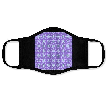 Discover Modern Snowflakes Pattern Purple Blue Face Masks