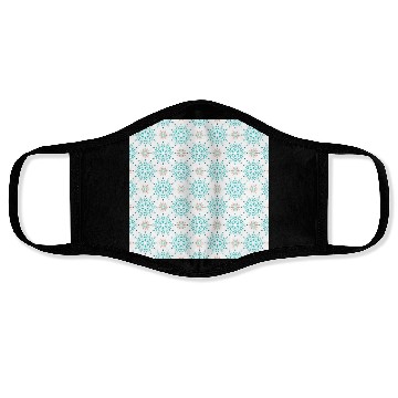 Discover Blue Snowflakes Pattern Face Masks