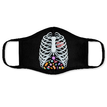 Discover Funny Candy Skeleton Rib Cage Halloween Costume Face Masks