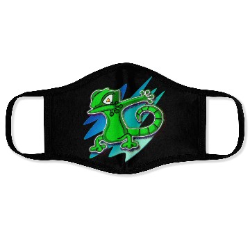 Discover Dabbing Gecko - Jack O Lantern Eyes Face Masks