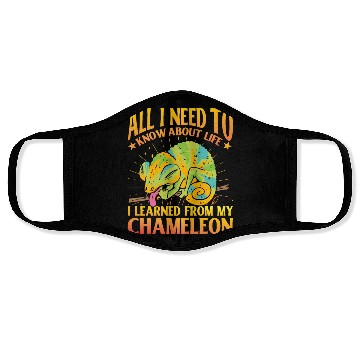Discover All I need to know about life Chameleon Face Masks