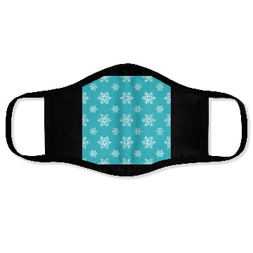 Discover Decorative Teal Snowflakes Pattern Face Masks
