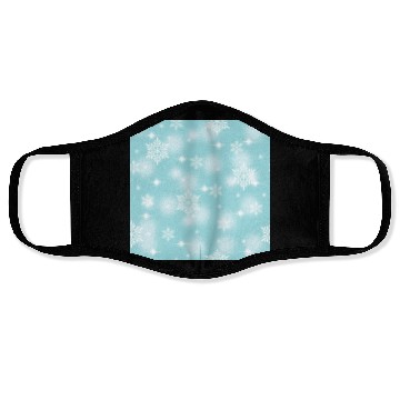Discover Blue Snowflakes Pattern Face Masks